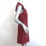 Derek Lam 10 Crosby Sleeveless Utility Mini Dress Burgundy Stretch Cotton Size 6