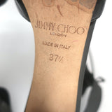 Jimmy Choo Mahine Lace-Up T-Strap Sandals Black Leather Size 37.5