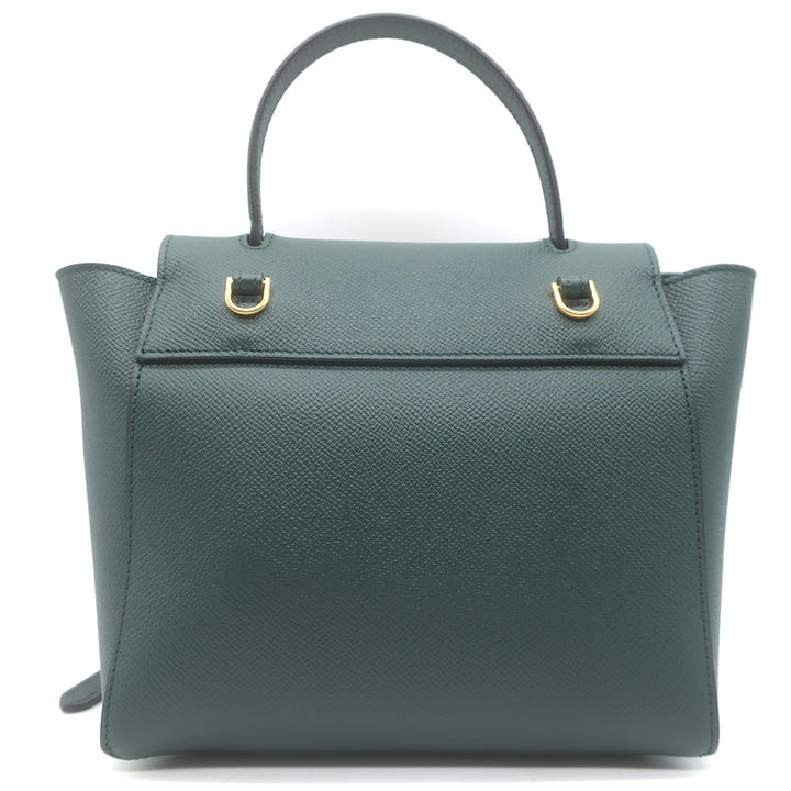 Celine Nano Belt Bag Forest Green Grained Calfskin Leather Crossbody NEW