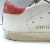 Golden Goose Superstar Low Top Sneakers White Leather & Pink Patent Size 38