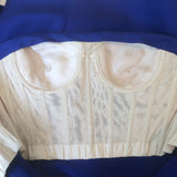 Oscar de la Renta Strapless Dress with Shawl Navy Silk Taffeta Size 10