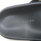 Jenni Kayne Striped Canvas Crossover Sandals Black/Cream Size 40 Flat Slides
