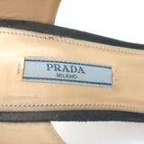 Prada Double Band Sandals Black Suede Size 39 Open Toe Heels