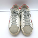 Golden Goose Superstar Low Top Sneakers White Leather & Pink Patent Size 38