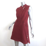 Derek Lam 10 Crosby Sleeveless Utility Mini Dress Burgundy Stretch Cotton Size 6