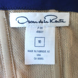 Oscar de la Renta Strapless Dress with Shawl Navy Silk Taffeta Size 10