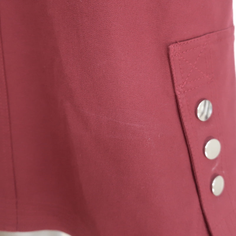 Derek Lam 10 Crosby Sleeveless Utility Mini Dress Burgundy Stretch Cotton Size 6