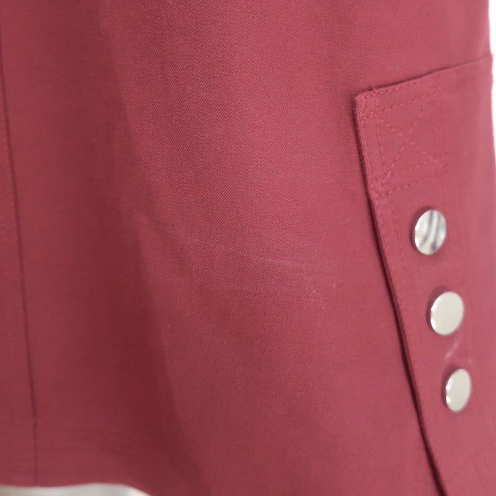 Derek Lam 10 Crosby Sleeveless Utility Mini Dress Burgundy Stretch Cotton Size 6