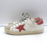 Golden Goose Superstar Low Top Sneakers White Leather & Pink Patent Size 38