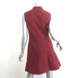 Derek Lam 10 Crosby Sleeveless Utility Mini Dress Burgundy Stretch Cotton Size 6