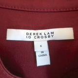 Derek Lam 10 Crosby Sleeveless Utility Mini Dress Burgundy Stretch Cotton Size 6
