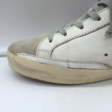 Golden Goose Superstar Low Top Sneakers White Leather & Pink Patent Size 38