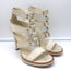 Gucci Platform Cage Sandals Cream Leather Size 40.5 Open Toe Heels
