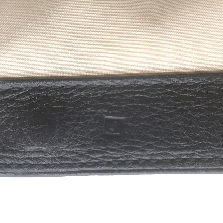 Hermes 2006 Karo GM Pouch Black Swift Leather Cosmetic Bag Palladium Hardware