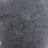 Vintage Chanel 04A Lace Rosette Turtleneck Top Black Size 40 Puff Sleeve Blouse