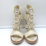 Gucci Platform Cage Sandals Cream Leather Size 40.5 Open Toe Heels