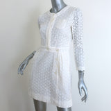See by Chloe Eyelet-Embroidered Mini Dress White Cotton Size US 4