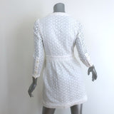 See by Chloe Eyelet-Embroidered Mini Dress White Cotton Size US 4