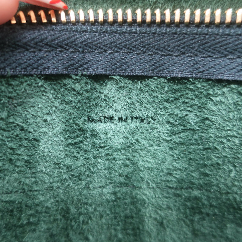 Celine Nano Belt Bag Forest Green Grained Calfskin Leather Crossbody NEW