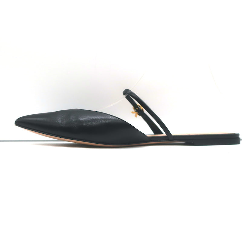 Gianvito Rossi Mules Black Leather Size 39 Pointed Toe Flats