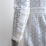 See by Chloe Eyelet-Embroidered Mini Dress White Cotton Size US 4