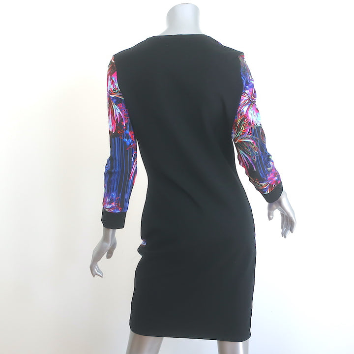 Roberto Cavalli Mini Dress Floral Print Stretch Jersey Size 44