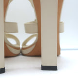 Gucci Platform Cage Sandals Cream Leather Size 40.5 Open Toe Heels