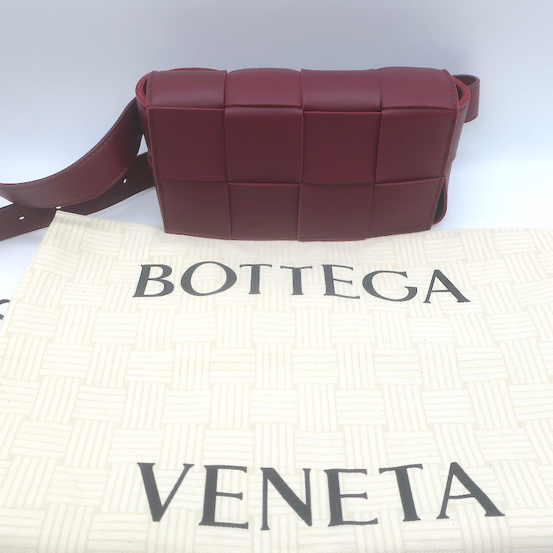 Bottega Veneta Cassette Belt Bag Bordeaux Maxi Intrecciato Leather