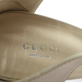 Gucci Platform Cage Sandals Cream Leather Size 40.5 Open Toe Heels