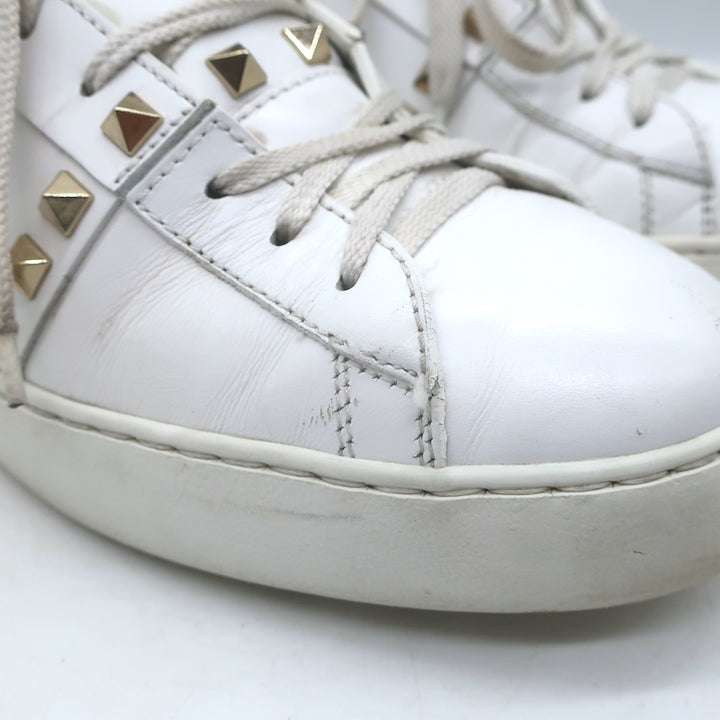 Valentino Rockstud Untitled Sneakers White Leather Size 39