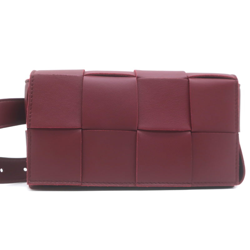 Bottega Veneta Cassette Belt Bag Bordeaux Maxi Intrecciato Leather
