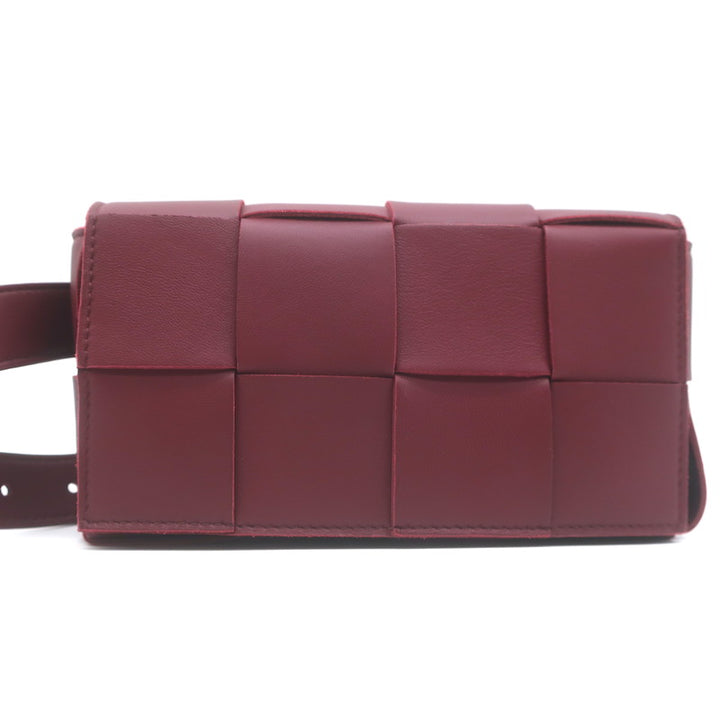 Bottega Veneta Cassette Belt Bag Bordeaux Maxi Intrecciato Leather