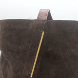Lanvin Miss Sartorial Tote Dark Brown Suede Large Shoulder Bag