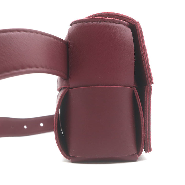 Bottega Veneta Cassette Belt Bag Bordeaux Maxi Intrecciato Leather