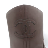 Chanel Cap Toe CC Short Riding Boots Dark Brown Leather Size 40 C NEW