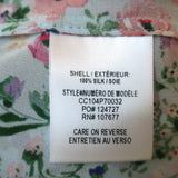 Alice + Olivia Henley Blouse Sheila Light Blue Floral Print Silk Size Medium