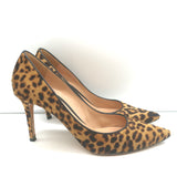 Gianvito Rossi 85 Leopard Print Calf Hair Pumps Size 39 Pointed Toe Heels