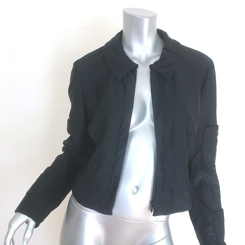 Vintage Chanel Identification 00T Quilted Nylon Zip-Up Jacket Black Size 40