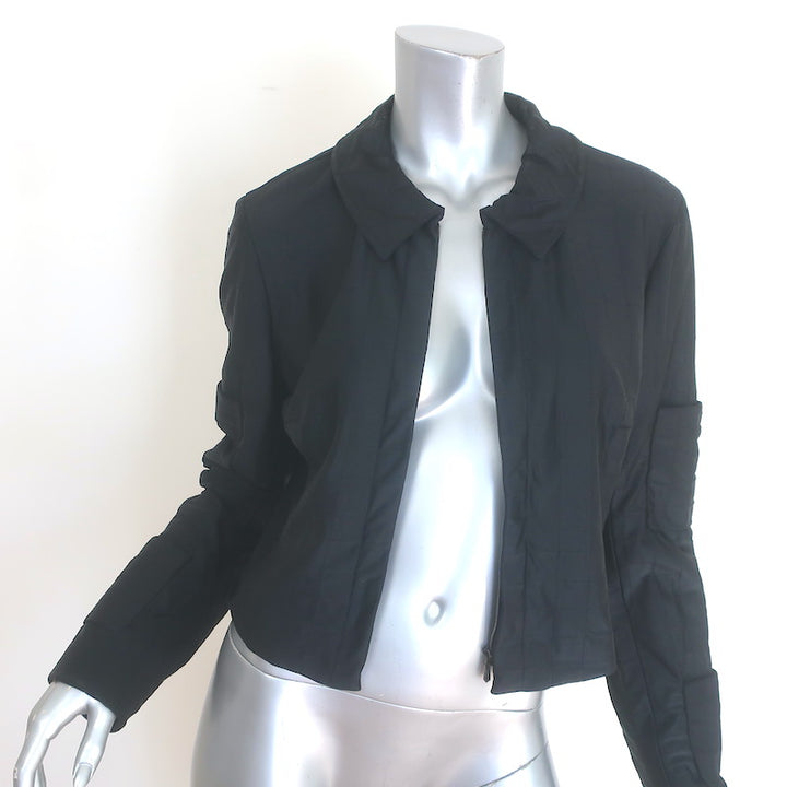 Vintage Chanel Identification 00T Quilted Nylon Zip-Up Jacket Black Size 40