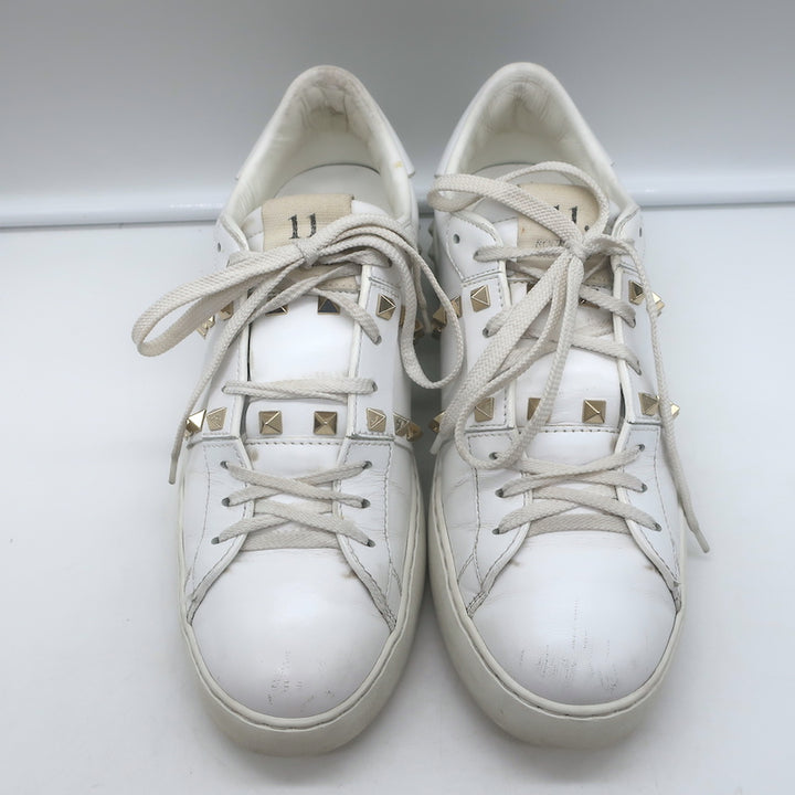 Valentino Rockstud Untitled Sneakers White Leather Size 39