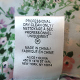 Alice + Olivia Henley Blouse Sheila Light Blue Floral Print Silk Size Medium