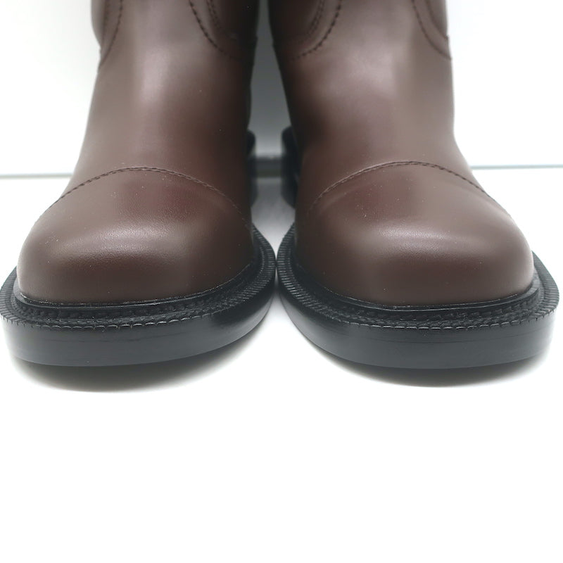 Chanel Cap Toe CC Short Riding Boots Dark Brown Leather Size 40 C NEW