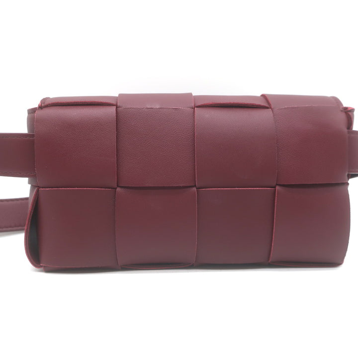 Bottega Veneta Cassette Belt Bag Bordeaux Maxi Intrecciato Leather