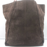 Lanvin Miss Sartorial Tote Dark Brown Suede Large Shoulder Bag