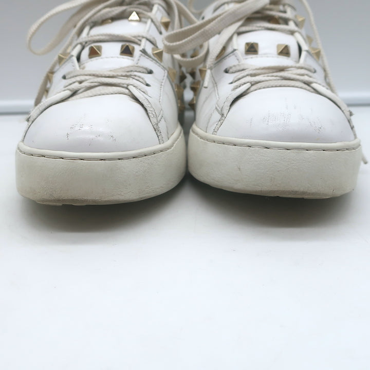 Valentino Rockstud Untitled Sneakers White Leather Size 39