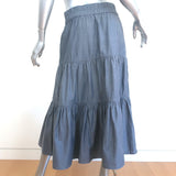 Brochu Walker Havana Top & Tiered Midi Skirt Set Washed Chambray Size Medium