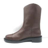 Chanel Cap Toe CC Short Riding Boots Dark Brown Leather Size 40 C NEW