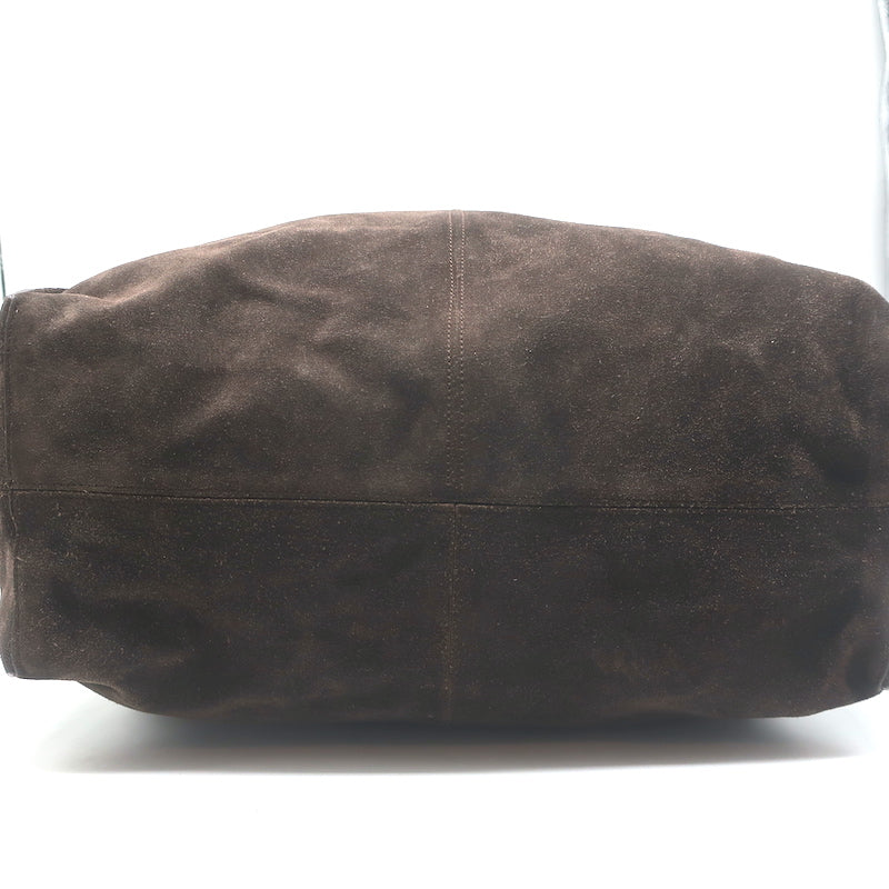 Lanvin Miss Sartorial Tote Dark Brown Suede Large Shoulder Bag