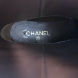 Chanel Cap Toe CC Short Riding Boots Dark Brown Leather Size 40 C NEW