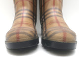 Burberry Haymarket Check Rain Boots Beige Rubber Size 38